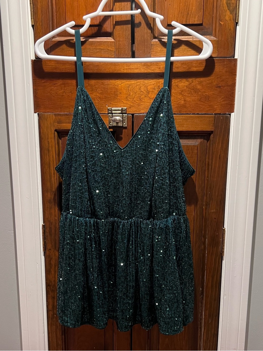 Torrid Green Sequin V-Neck Top